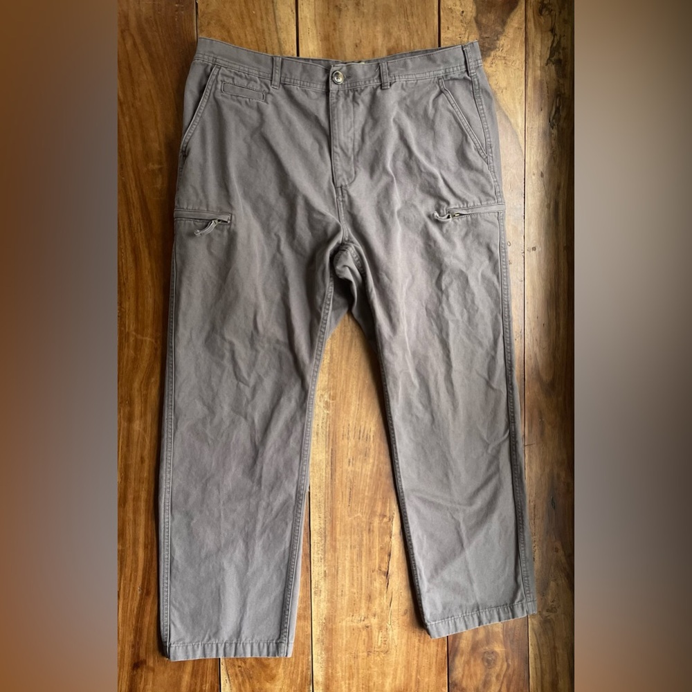 Haband Travelers Men’s 38 Waist 100% Cotton Brown-Gray Khaki Chinos Pants